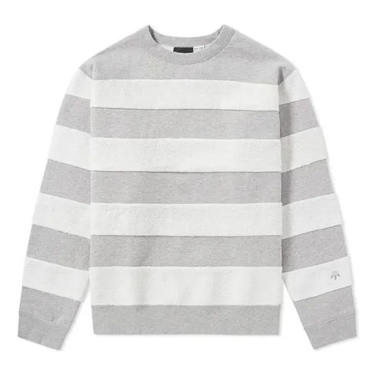 Толстовка Men's adidas originals x alexander wang Crossover Colorblock Stripe Round Neck Long Sleeves Gray, серый
