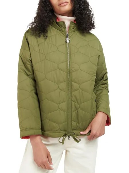 Двусторонняя стеганая куртка Apia Barbour, цвет Olive Tree