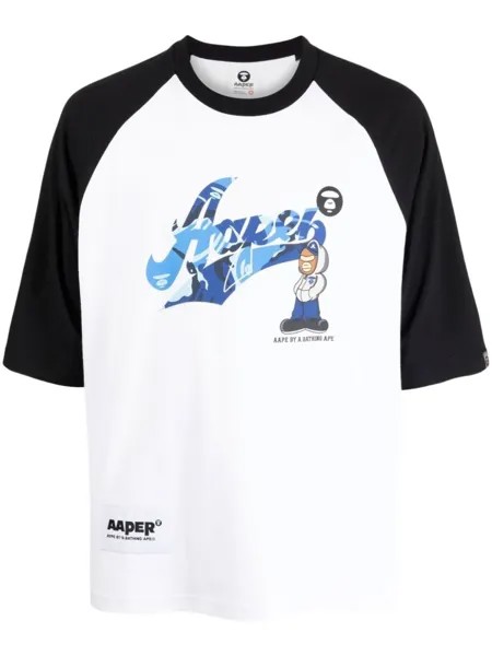 Футболка с графичным принтом AAPE BY *A BATHING APE, белый