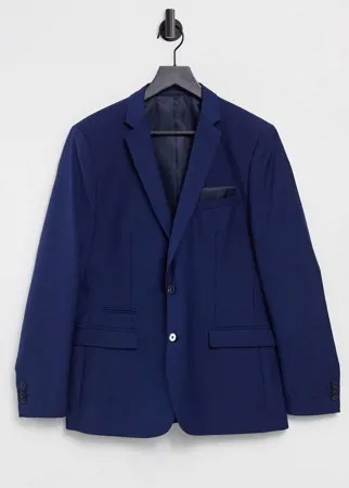 Однотонный приталенный пиджак French Connection-Синий