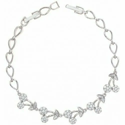 Браслет WowMan Jewelry, кристалл, серебристый