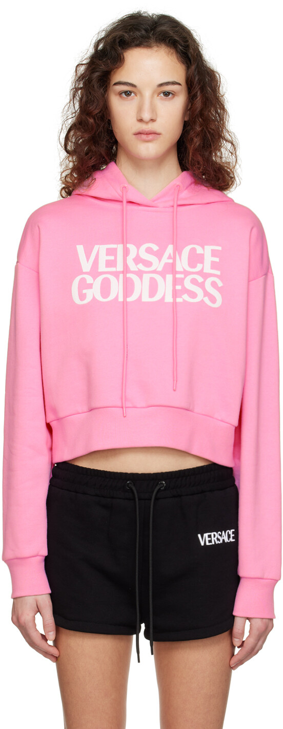 Розовый худи с вышивкой Versace Underwear