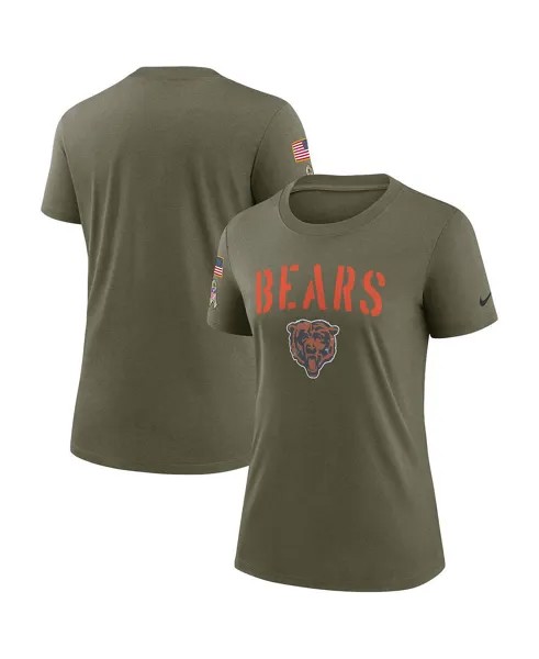 Женская оливковая футболка Chicago Bears 2022 Salute To Service Legend Nike