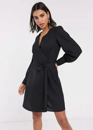 Черное платье мини с запахом Vero Moda-Черный цвет