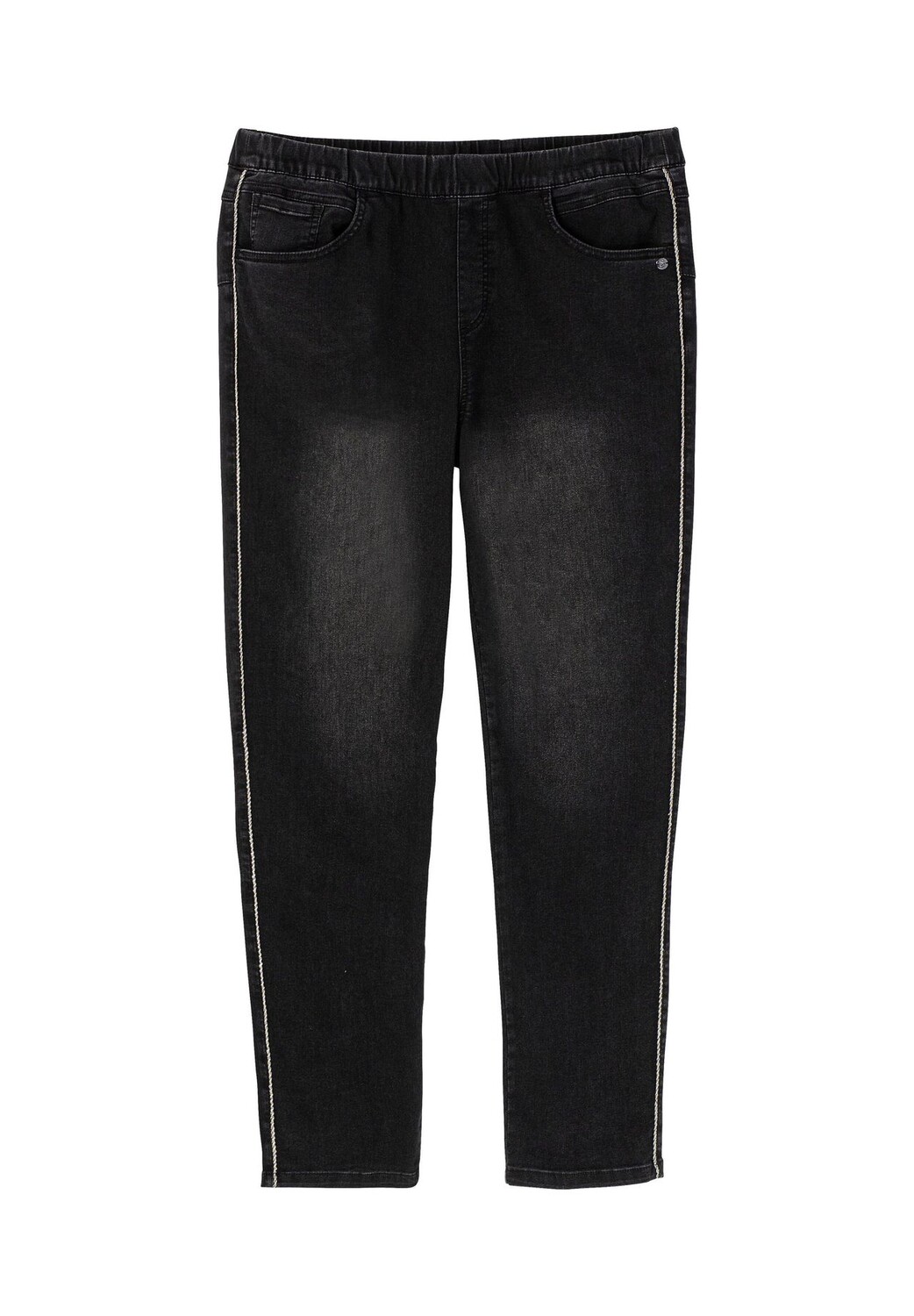 Джинсы с блестящей окантовкой по бокам sheego, цвет Black Denim