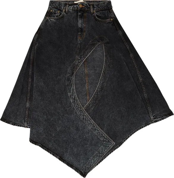 Юбка Y/Project Evergreen Cut Out Denim 'Vintage Black', черный