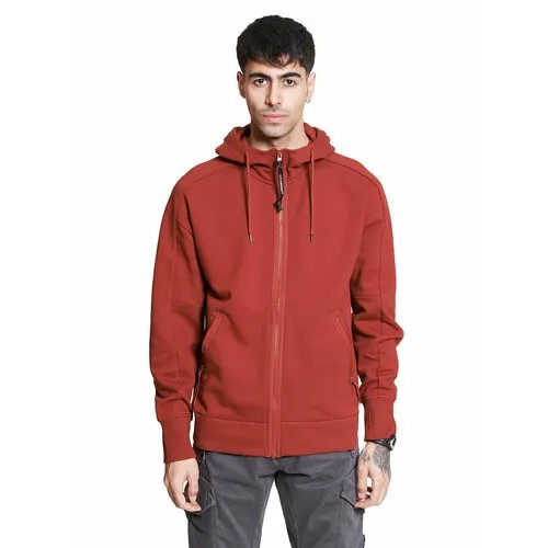 Толстовка C.P. Company DIAGONAL RAISED FLEECE ZIPPED GOGGLE HOODIE, размер XXL, красный