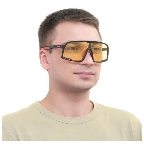 Очки спортивные, UV400, ширина 14.1 см, дужка 13.4 см, линза 7.2x5.3 см
