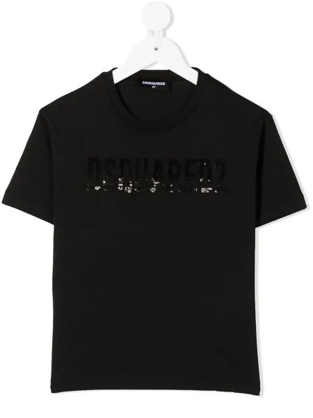 Dsquared2 Kids футболка с логотипом из пайеток