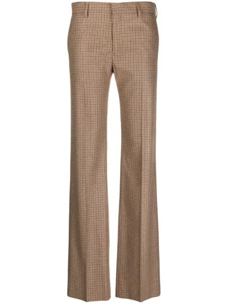 Filippa K строгие брюки прямого кроя в клетку, коричневый