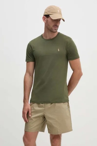 Хлопковая футболка Polo Ralph Lauren, зеленый