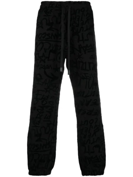 Versace Jeans Couture спортивные брюки с кулиской и принтом граффити, черный