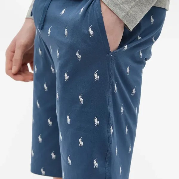 Polo Ralph Lauren Короткие шорты для сна по всей длине, синий