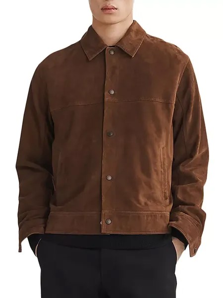 Замшевая куртка Owen Trucker Rag & Bone, цвет dark brown