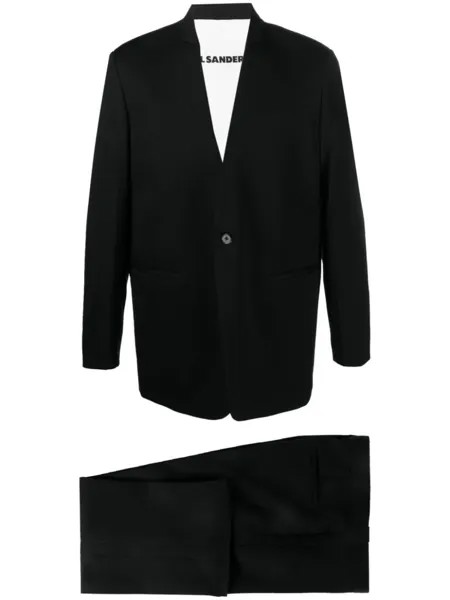 Jil Sander костюм-двойка с однобортным пиджаком, черный