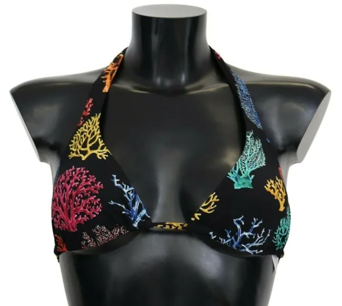 DOLCE - GABBANA Верх бикини с черным коралловым принтом Женская пляжная одежда IT1 / XS Рекомендуемая розничная цена 300 долларов США