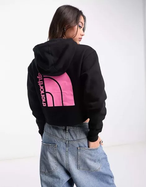 Черное укороченное худи The North Face Координаты