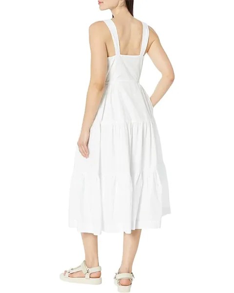 Платье Madewell Suzette Seamed Bodice Tiered Midi Dress, цвет Eyelet White