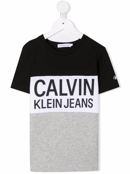 Calvin Klein Kids футболка в стиле колор-блок с логотипом