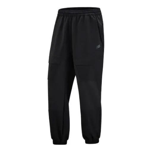 Брюки джоггеры из хлопка с логотипом New Balance, черный