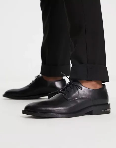 Черные кожаные туфли на шнуровке Walk London Oliver