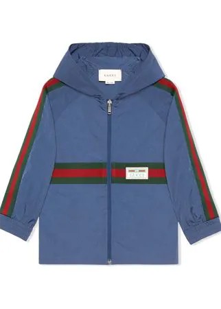 Gucci Kids куртка с капюшоном и отделкой Web