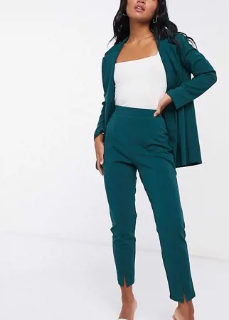 Зеленые трикотажные узкие брюки ASOS DESIGN Petite-Зеленый