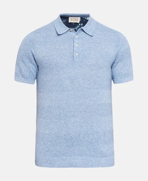 Льняная рубашка-поло Scotch & Soda, синий