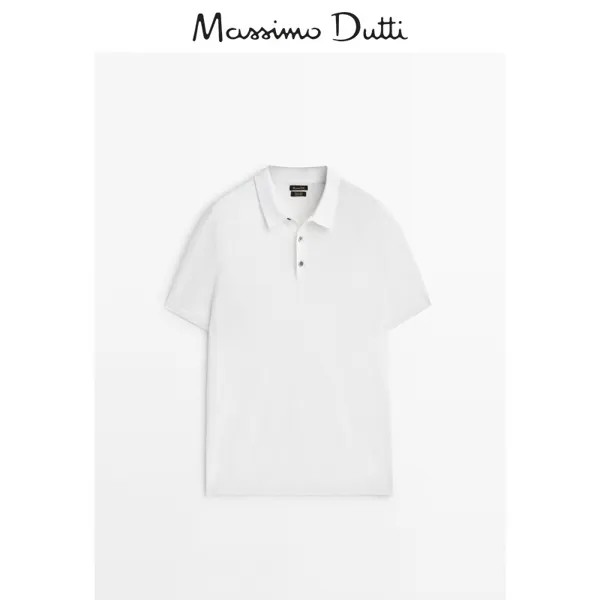 Рубашка-поло Massimo Dutti с короткими рукавами, белый