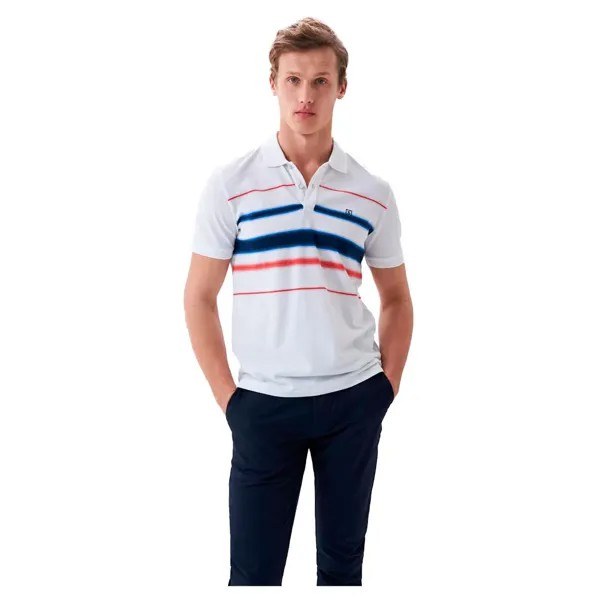 Поло с коротким рукавом Salsa Jeans Striped Regular Fit, белый