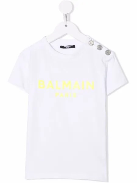Balmain Kids футболка с логотипом