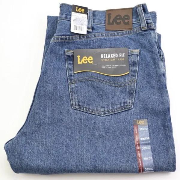 Мужские джинсы Lee свободного покроя с прямыми штанинами, размер W38 L32, средний камень, новые