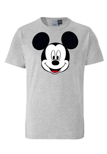 Футболка Logoshirt Disney Mickey Mouse Gesicht, цвет grau-meliert
