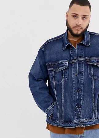Выбеленная джинсовая куртка Levi's Big & Tall-Синий