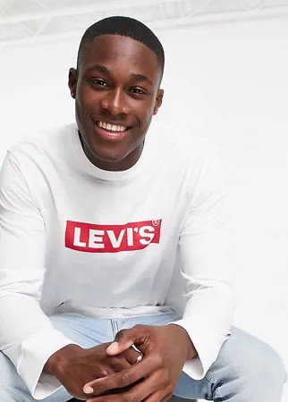 Белый лонгслив с маленькой нашивкой с логотипом Levi's –эксклюзивно для ASOS