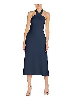 AIDAN AIDAN MATTOX Женское темно-синее платье-футляр без рукавов с открытой спиной на подкладке 16