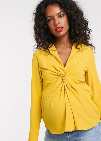 Рубашка с длинными рукавами и глубоким вырезом ASOS DESIGN Maternity-Бесцветный