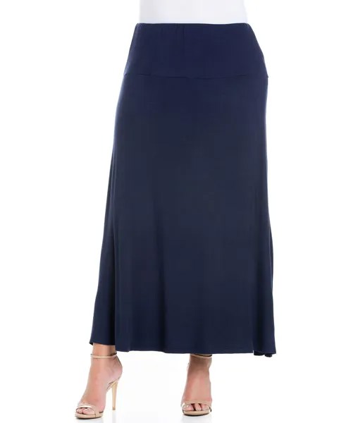 Женская макси-юбка больших размеров 24seven Comfort Apparel, синий
