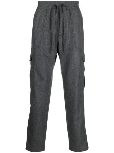 Brioni прямые брюки с кулиской, серый
