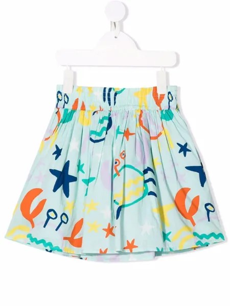 Stella McCartney Kids crab-print voile cotton skirt