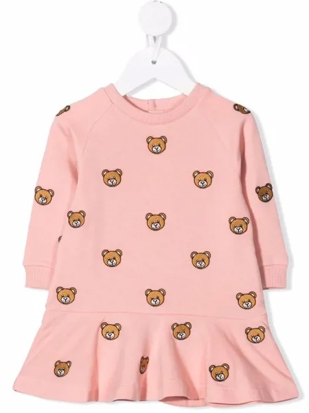 Moschino Kids платье-толстовка с вышивкой Teddy Bear