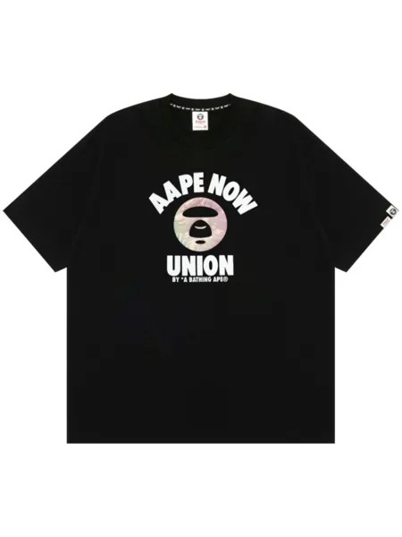 Футболка с логотипом AAPE BY *A BATHING APE, черный
