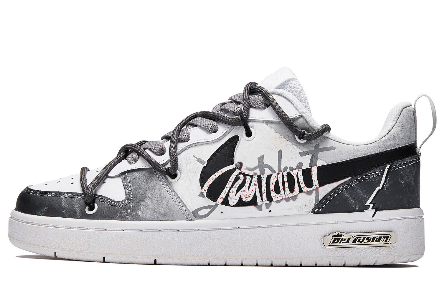 Кроссовки Nike Court Borough Skateboarding Shoes Women's Low-top Black/white/gray, черный/белый/серый