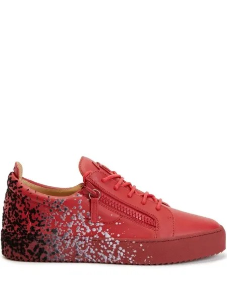 Giuseppe Zanotti кеды с эффектом разбрызганной краски, красный