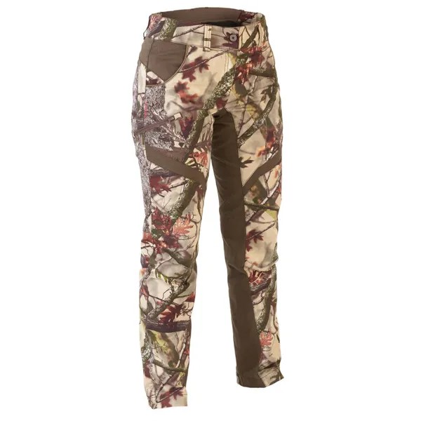 Охотничьи брюки 500 женские тихий, дышащий камуфляж. SOLOGNAC, цвет braun