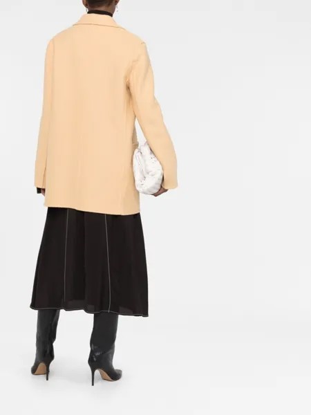 Jil Sander однобортное пальто, нейтральный цвет