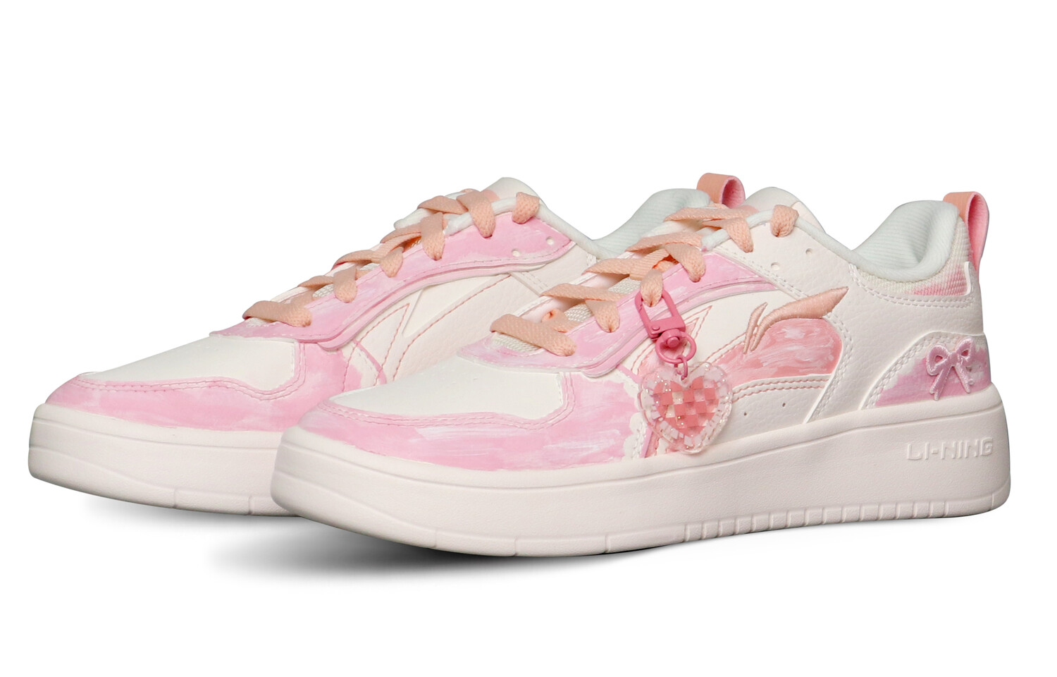 Кроссовки LINING Spike Years Skateboarding Shoes Women's Low-top White/Pink, белый