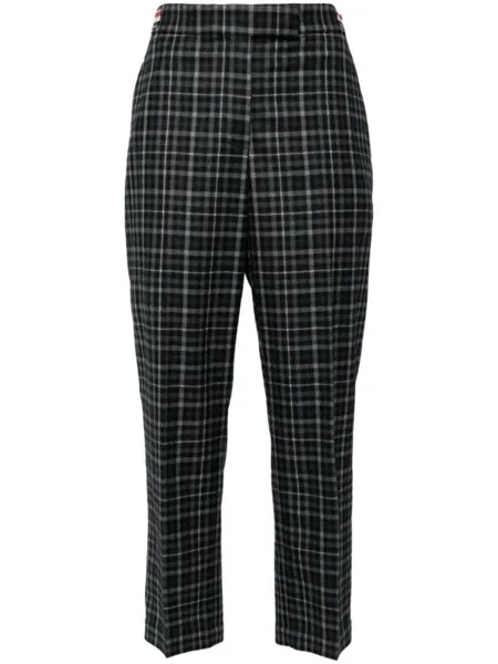 Thom Browne брюки в клетку по фигуре, серый