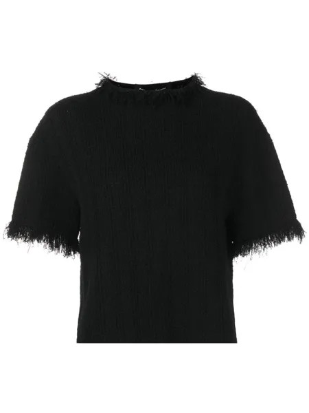 Proenza Schouler джемпер с короткими рукавами и бахромой, черный