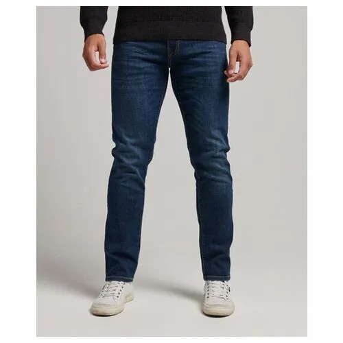 Джинсы Superdry, прямой силуэт, размер 30/32, синий